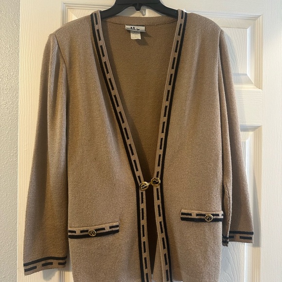 Vintage MITA Women's Tan Cardigan Sweater - Picture 1 of 9
